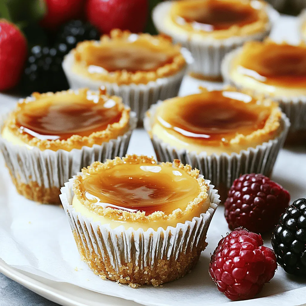 To create these Mini Crème Brûlée Cheesecakes, gather the following ingredients: