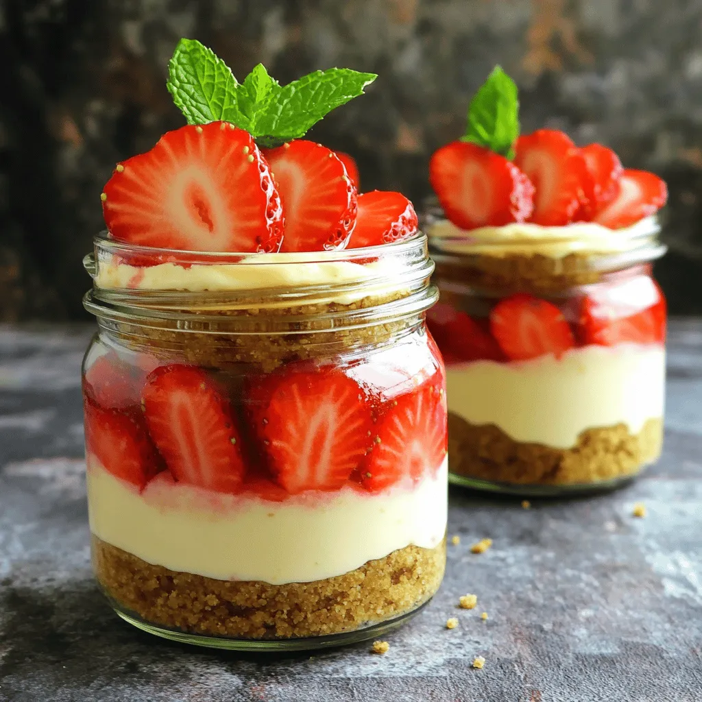 No Bake Strawberry Cheesecake Jars Easy and Delicious