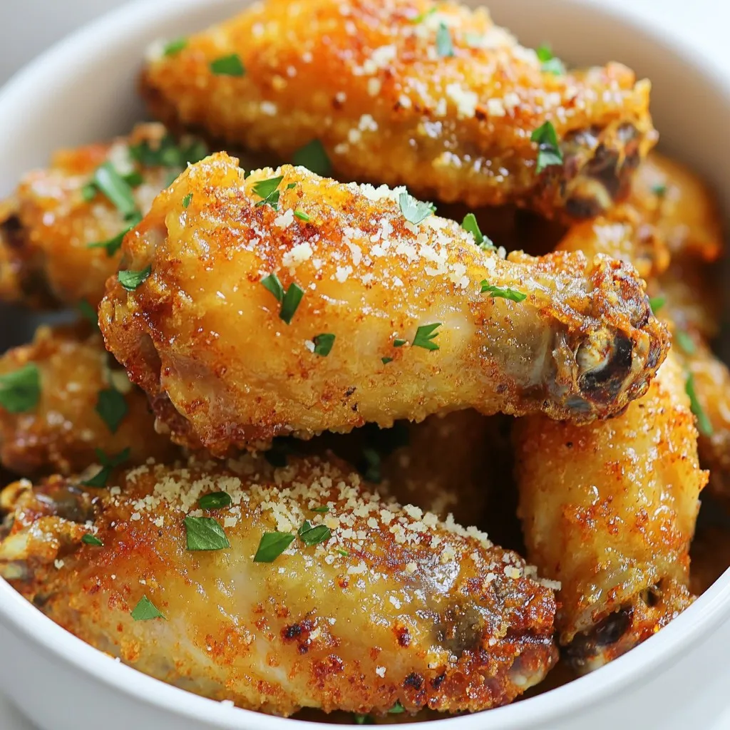 Air Fryer Garlic Parmesan Chicken Wings Delightful Meal