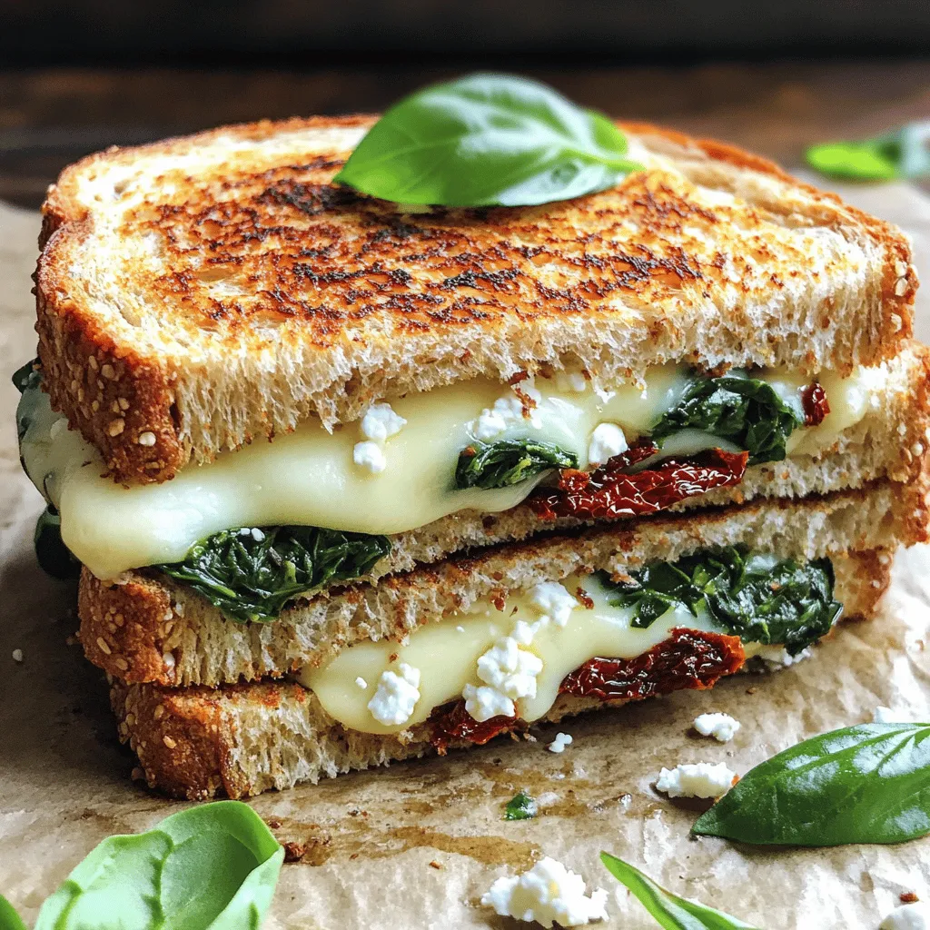 Sun-Dried Tomato and Spinach Grilled Cheese Delight