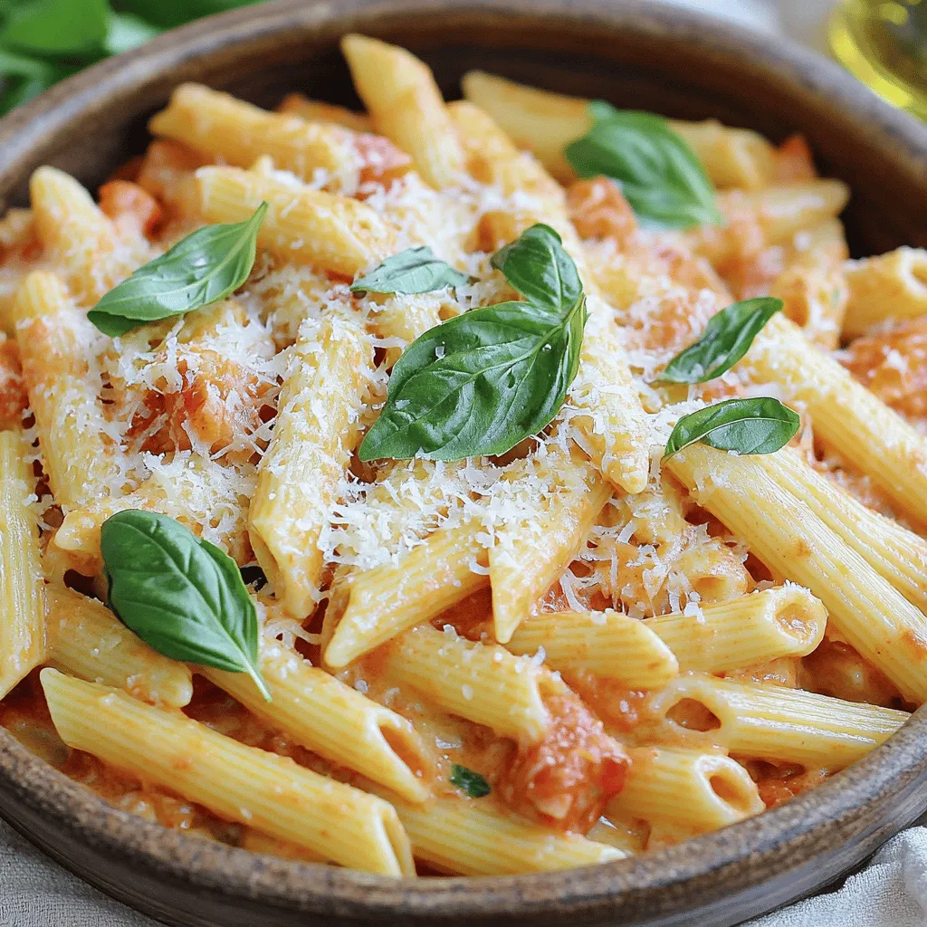 To make a delicious creamy vodka pasta, you need these main items: