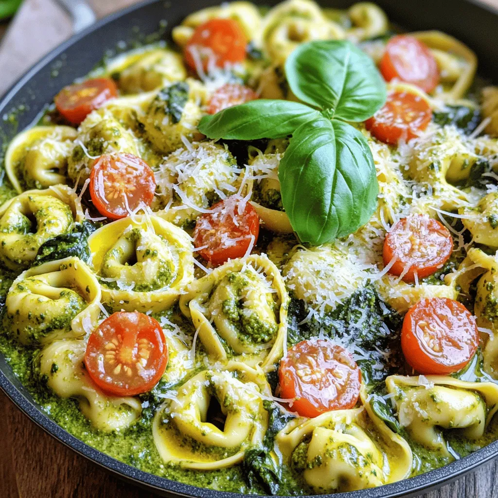 Creamy Pesto Tortellini Skillet Delightful Dinner