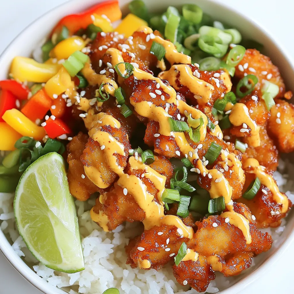 Spicy Bang Bang Chicken Bowl with Rice Delightful Recipe