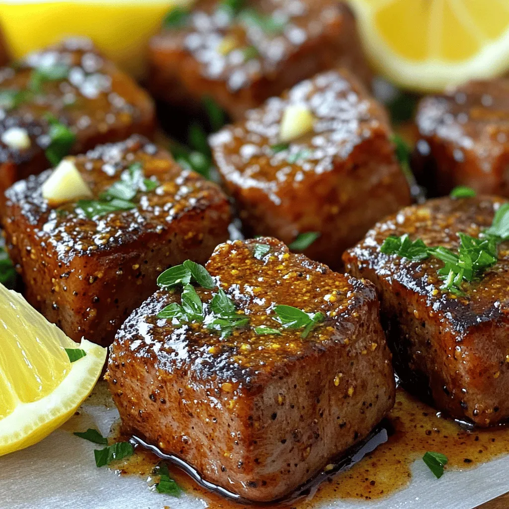 - 1 pound sirloin steak - 1 tablespoon Cajun seasoning - 3 tablespoons unsalted butter - 4 cloves garlic, minced - 1 tablespoon fresh parsley, chopped