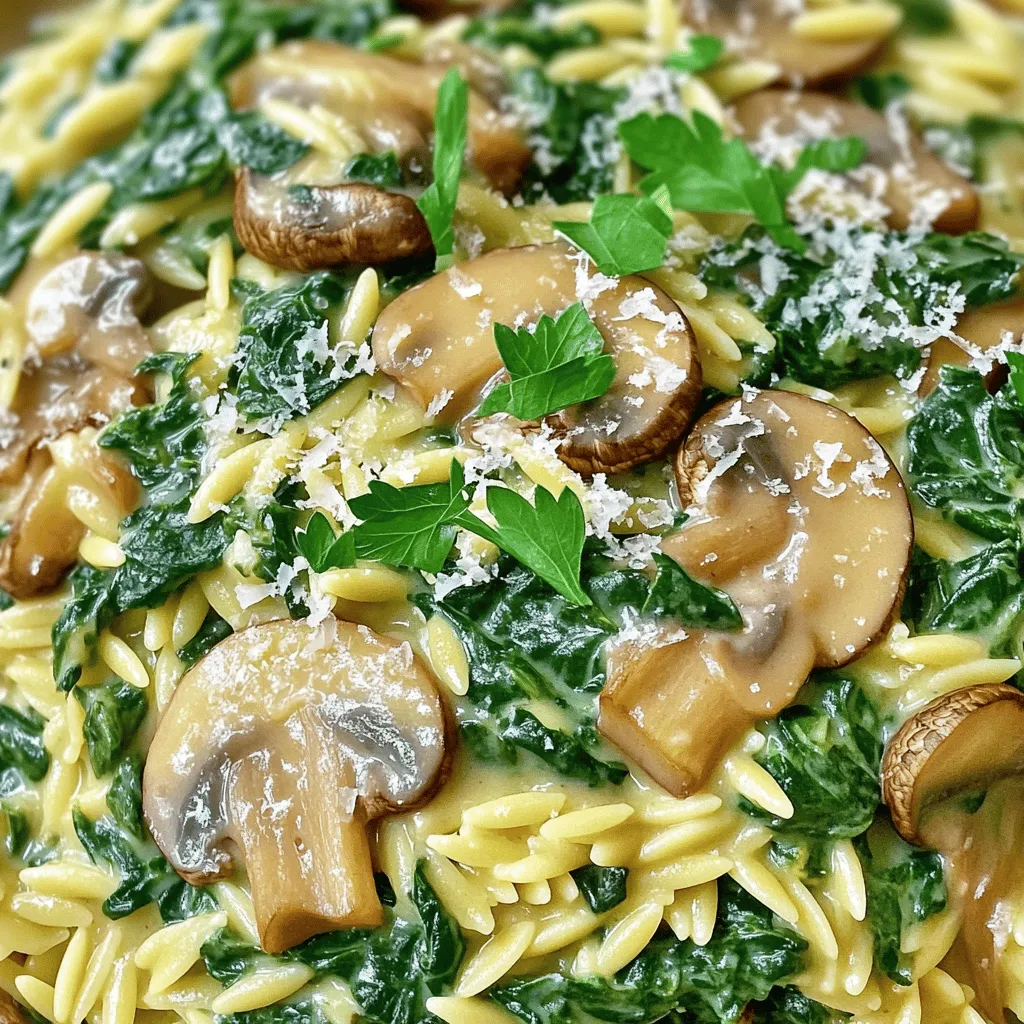 Creamy Spinach Mushroom Orzo Delightful and Simple