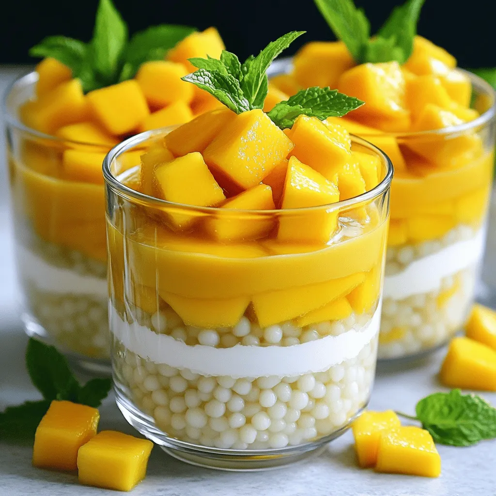 Mango Sago with Coconut Milk Refreshing Dessert Treat