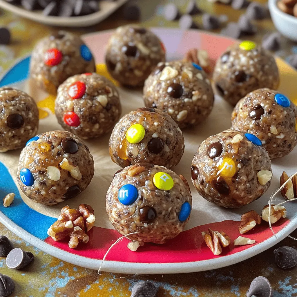 Monster Cookie Protein Balls are tasty, high-protein snacks. They blend classic cookie flavors with healthy ingredients. You get the sweetness of chocolate and a crunch from nuts, all in a bite-sized ball. These snacks are fun and easy to make.
