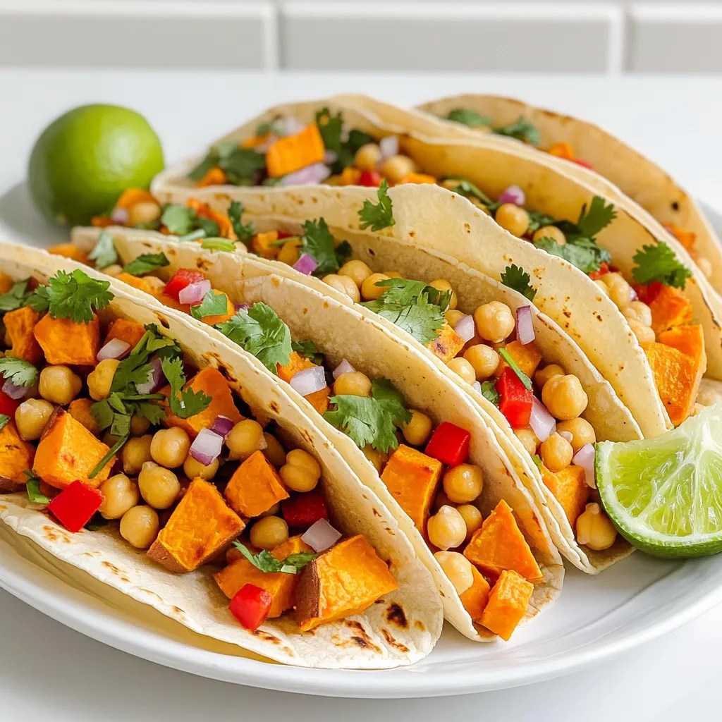 Sheet Pan Sweet Potato Chickpea Tacos Easy Recipe