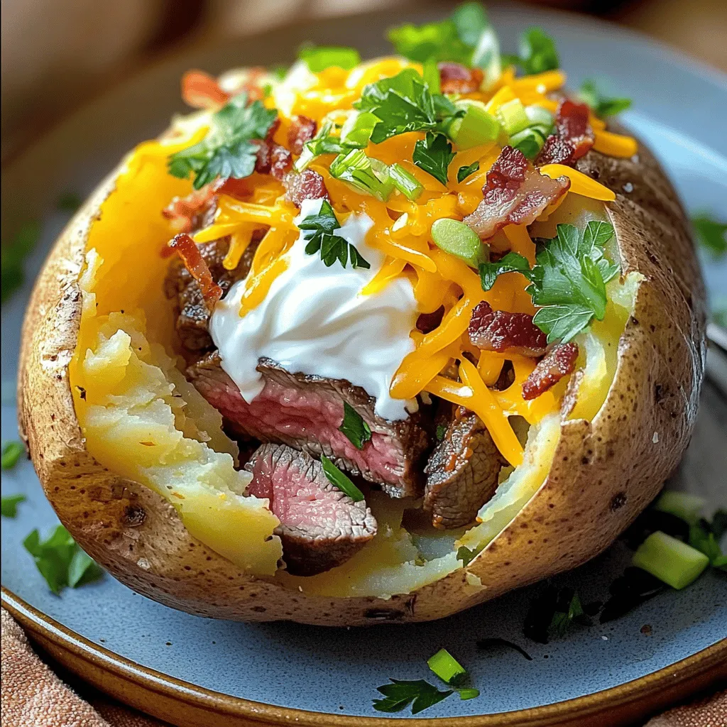 Loaded Baked Potato with Steak Bites Flavor Boost
