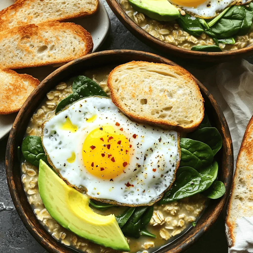 Savory Oatmeal with Fried Egg Flavorful Breakfast Delight