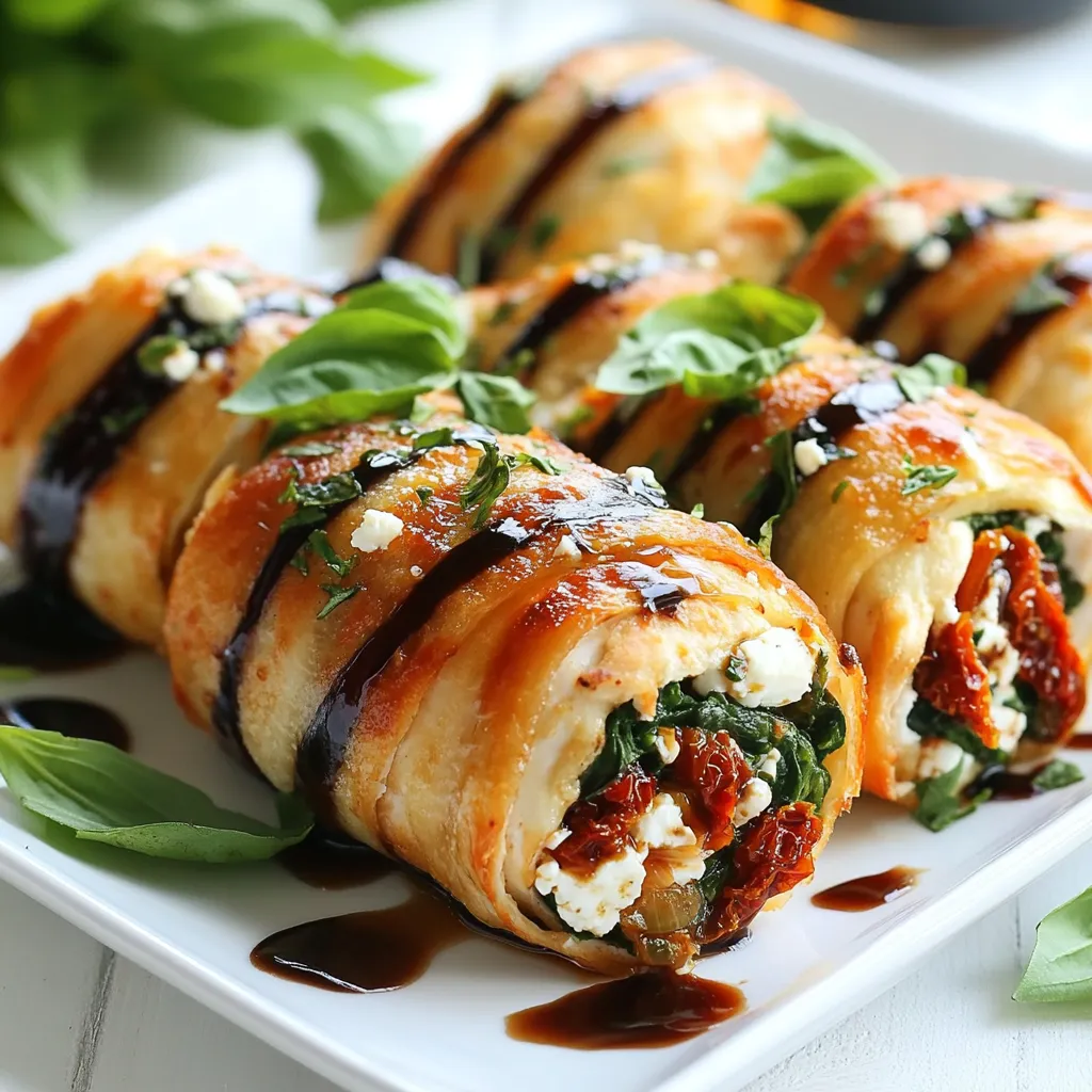 Feta Spinach Sun-Dried Tomato Chicken Roll-Ups Delight