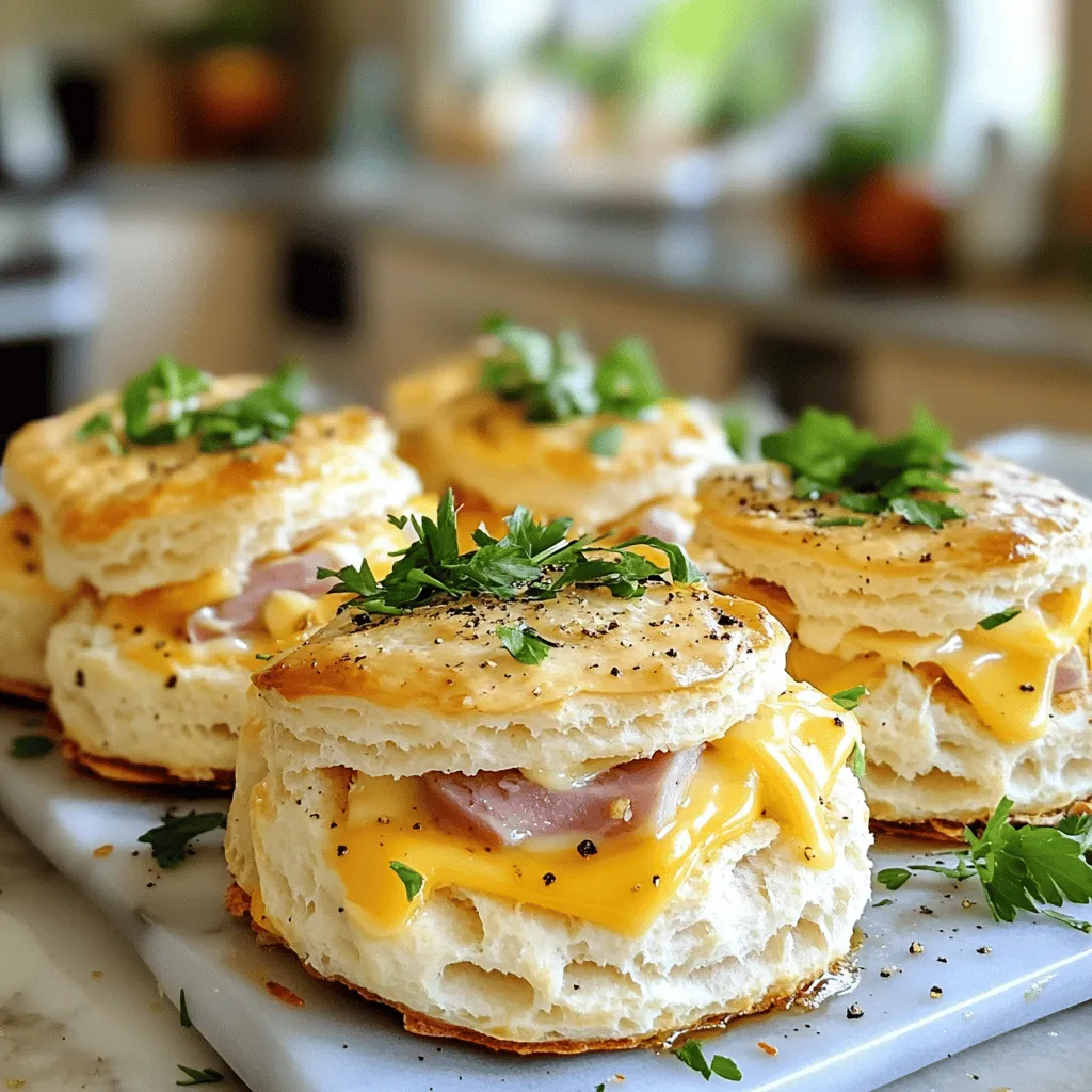 Ham and Cheese Butter Swim Biscuits Tasty Recipe