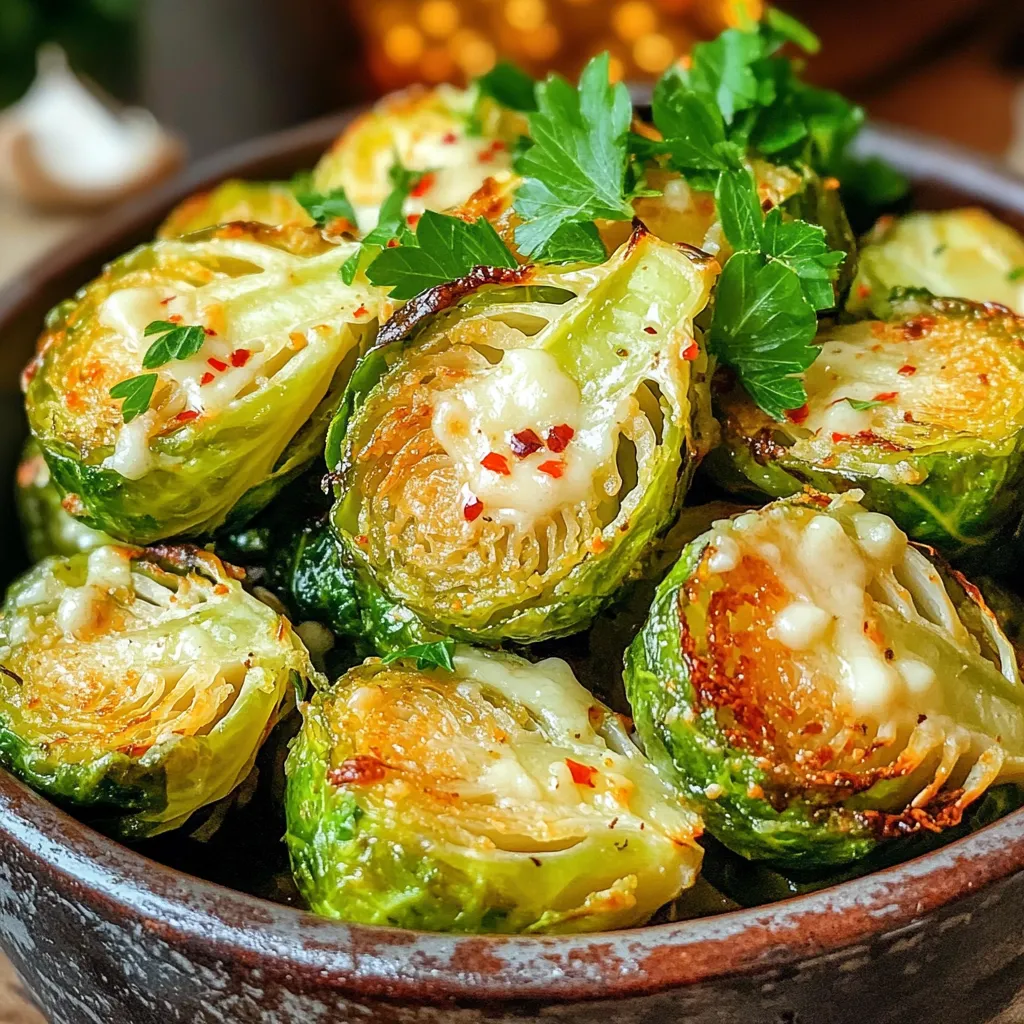 Air Fryer Garlic Parmesan Brussels Sprouts Delight