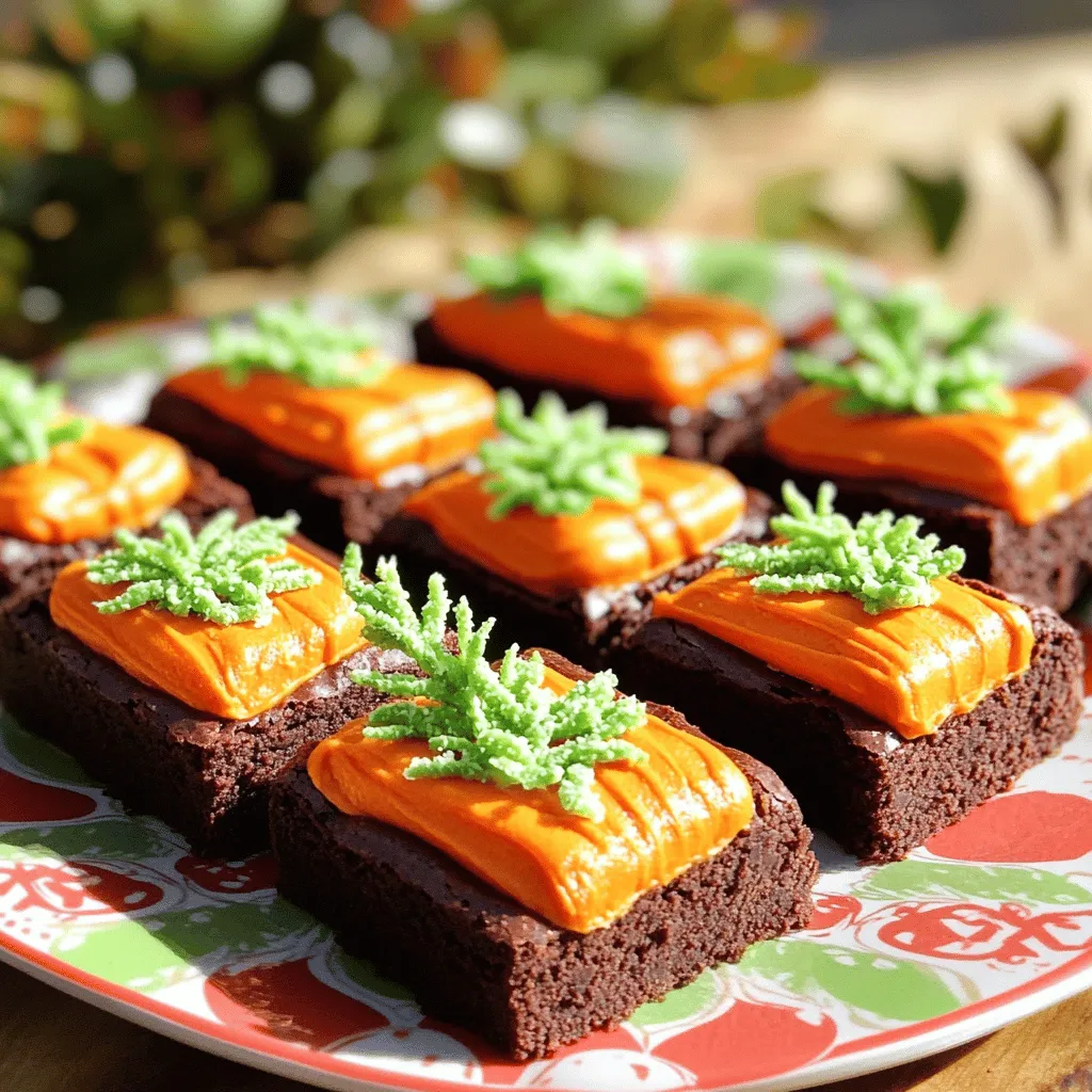 To make these carrot-shaped vegan Easter brownies, you will need: