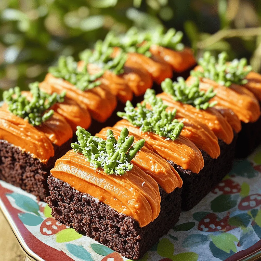 Carrot-Shaped Vegan Easter Brownies Delightful Treat