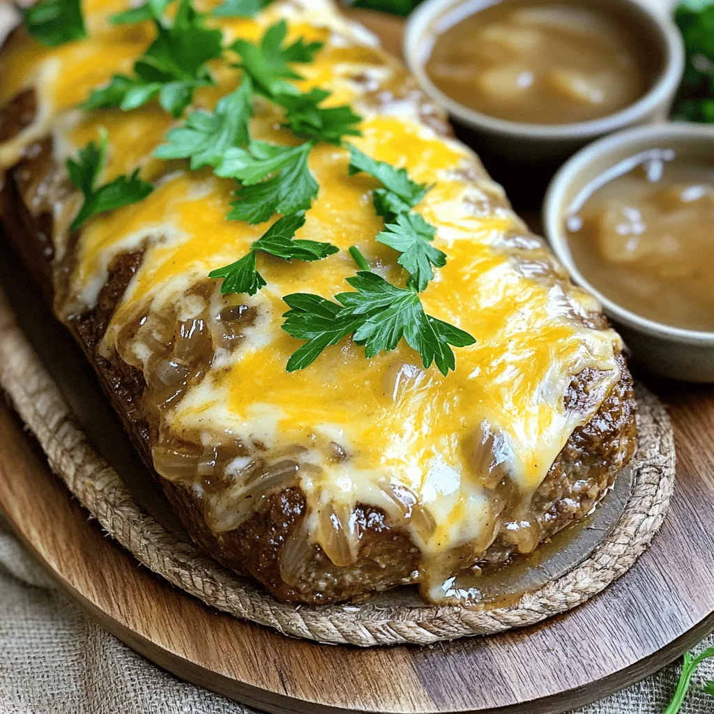 Crockpot French Onion Meatloaf with Melted Swiss Cheese