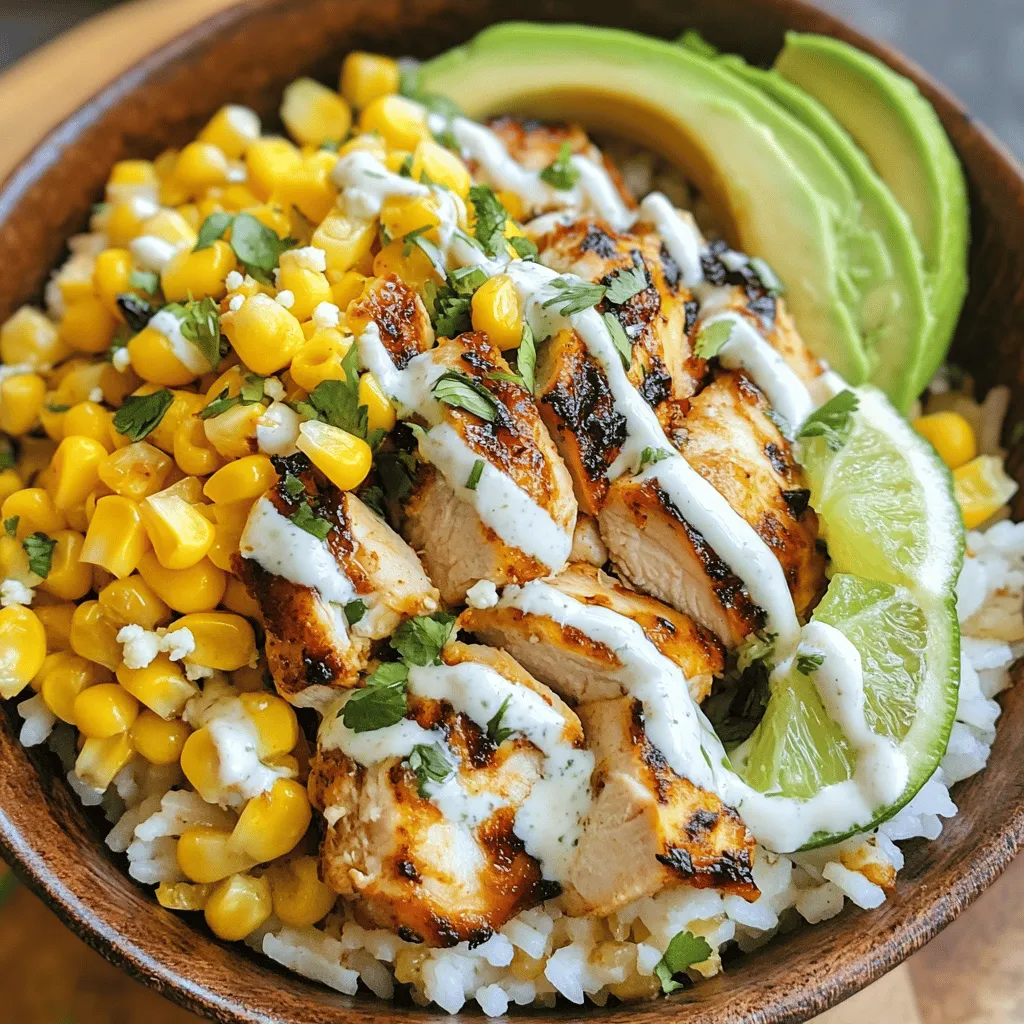 Loaded Street Corn Chicken Rice Bowl