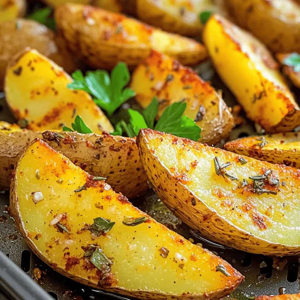 Air Fryer Garlic Herb Potato Wedges Crispy Delight