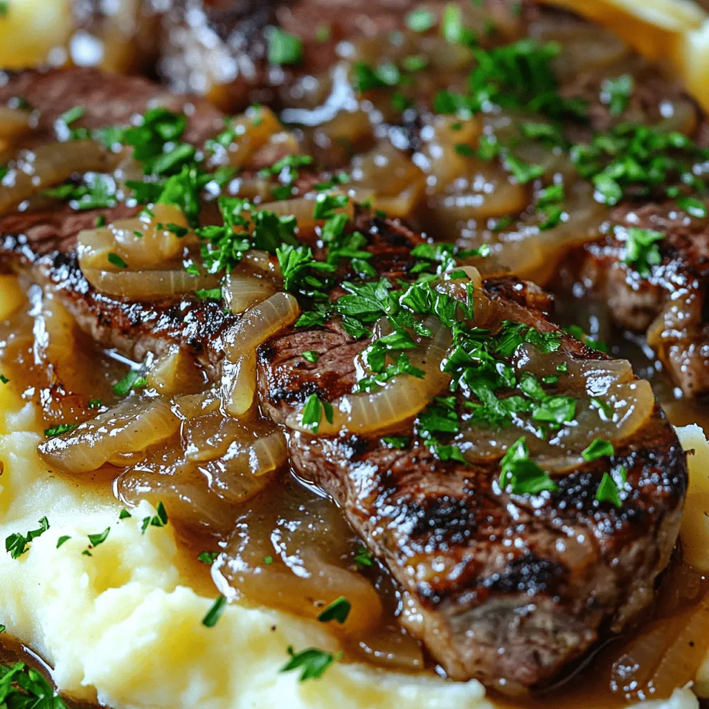 Onion Gravy Smothered Steak Comfort Food Delight