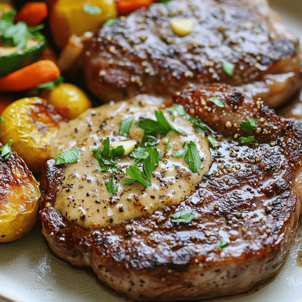 The key ingredients for steak with bourbon garlic cream sauce are simple but impactful. First, you