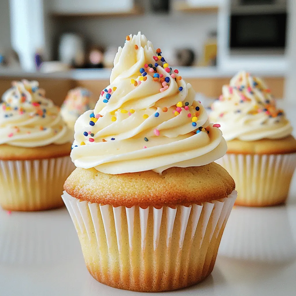 Birthday Cake Cupcakes with Sprinkles Delight