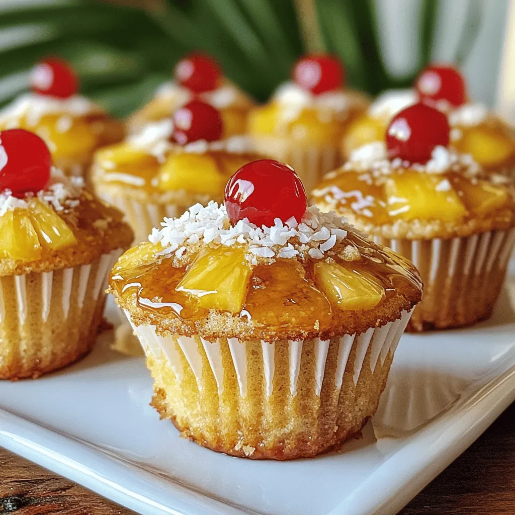 This recipe makes 12 delightful Pineapple Upside-Down Cupcakes. Each bite offers a sweet and fruity taste. You will enjoy the soft, fluffy texture combined with a caramelized topping.