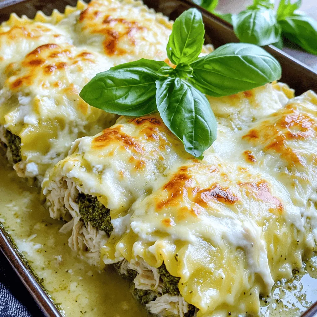Creamy Chicken Pesto Lasagna Roll Ups Delight