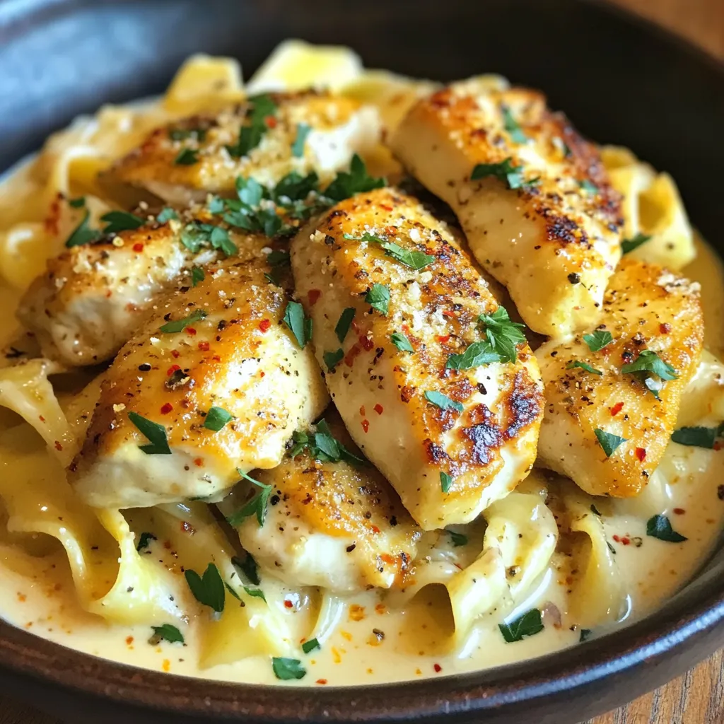 Creamy Garlic Chicken &#038; Parmesan Pasta Delight
