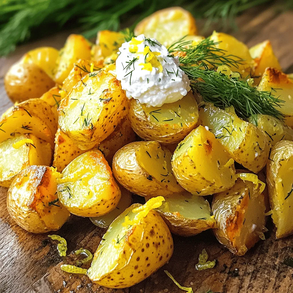 Crispy Lemon Potatoes with Dill Ricotta Delight