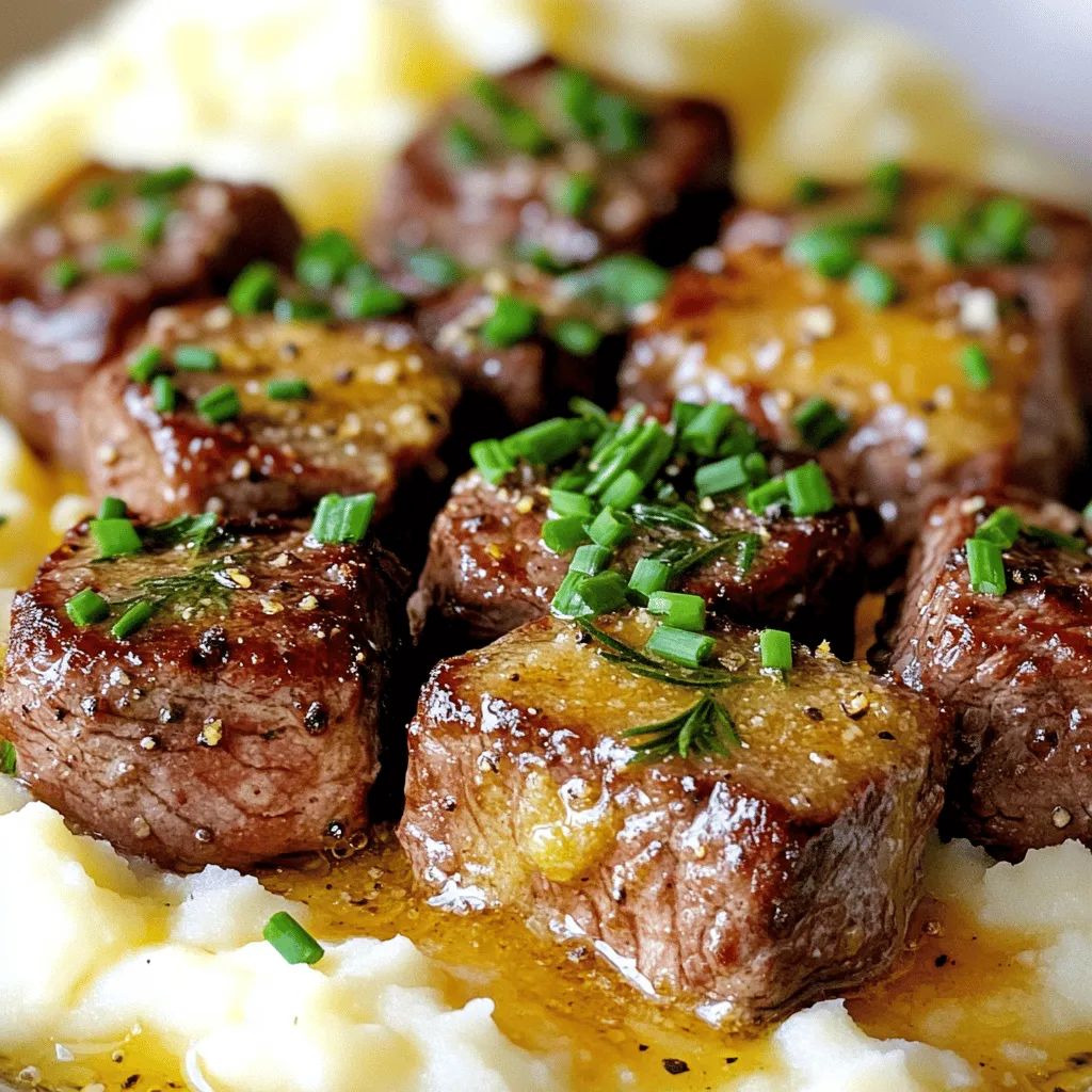 Garlic Butter Steak Bites and Mash Juicy Flavor Fix