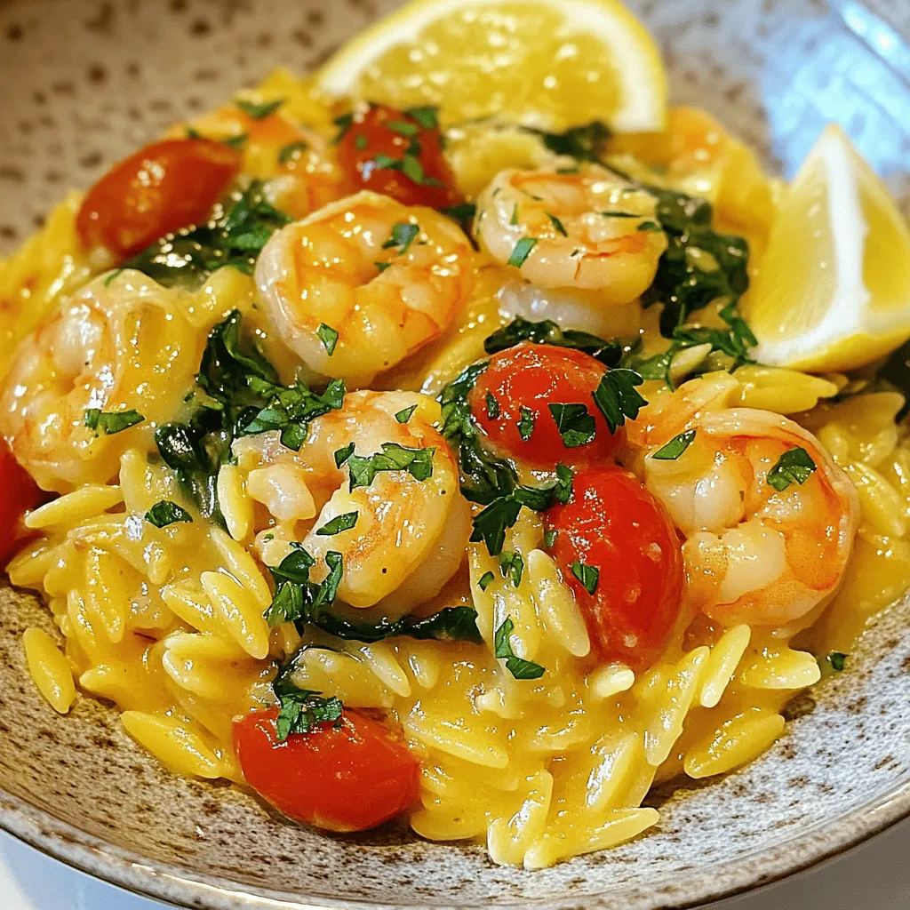 Shrimp Orzo in Creamy Wine Sauce