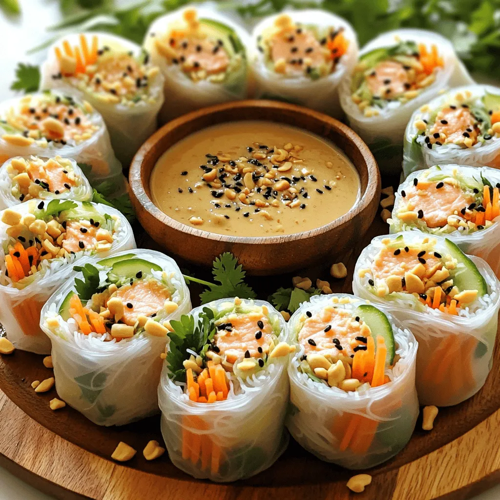 Deliciously Fresh Vietnamese Salmon Spring Rolls Delight