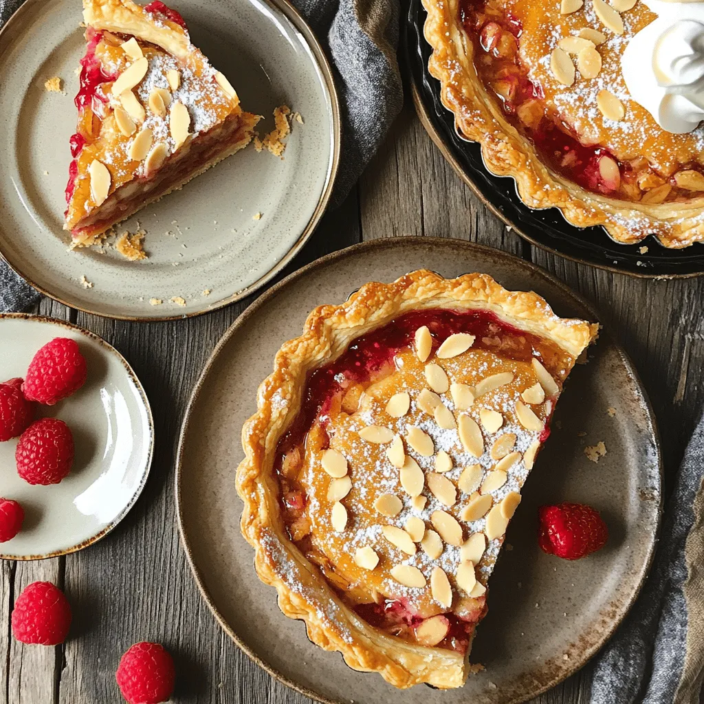 - 1 pre-made shortcrust pastry - 150g ground almonds - 100g caster sugar - 100g unsalted butter - 2 large eggs - 1 teaspoon almond extract - 100g raspberry jam - 1 tablespoon flaked almonds - Icing sugar for dusting