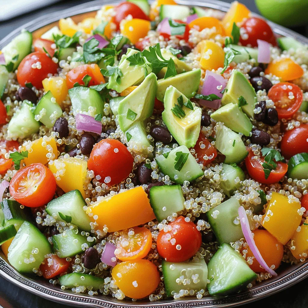 To make a great quinoa salad, you need healthy quinoa salad ingredients. First, choose quinoa as the base. It is packed with protein and fiber. Next, add colorful vegetables to create a vibrant dish.