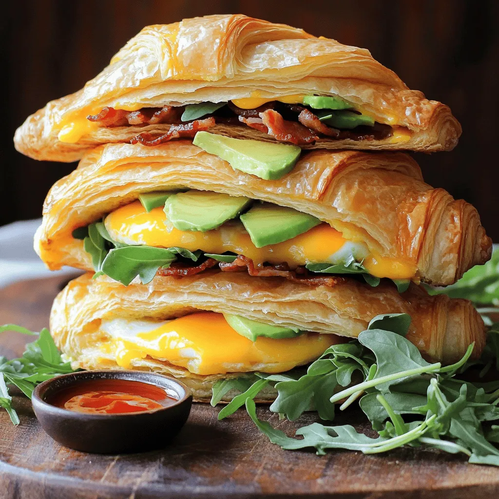 For the best croissant breakfast sandwich, you need fresh croissants. Look for flaky, buttery croissants. These make the best croissant sandwich recipe. You can use store-bought or homemade croissants. I love to use large croissants. They hold more filling and taste great.