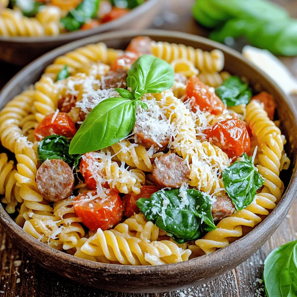 Delicious Tomato Spinach Sausage Pasta Recipe