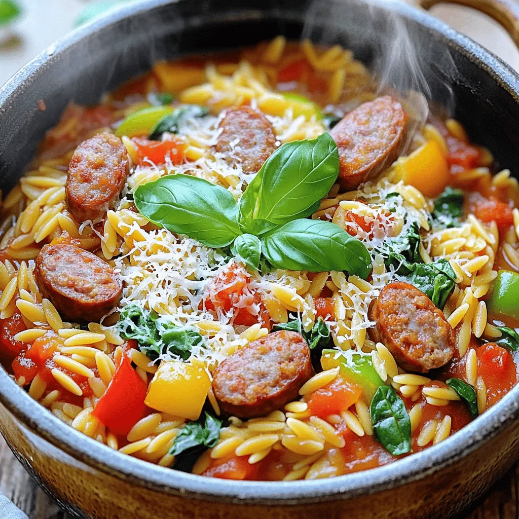 One-Pot Italian Sausage and Orzo Pasta Delight
