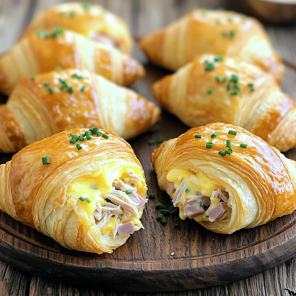 Baked Chicken Ham and Cheese Croissants Delight