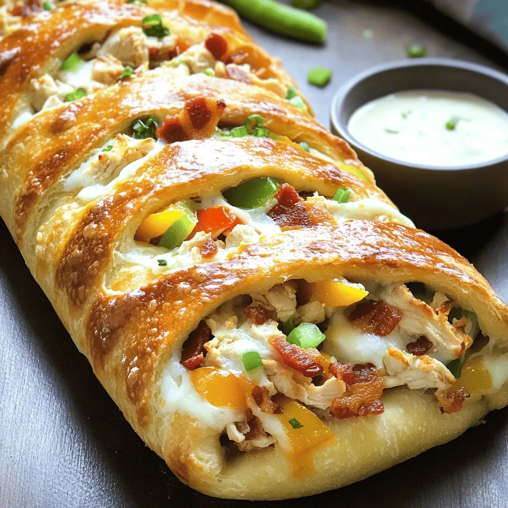 - 1 pound pizza dough - 1 cup cooked chicken, chopped - 1 cup cooked bacon, crumbled - 1 cup shredded mozzarella cheese