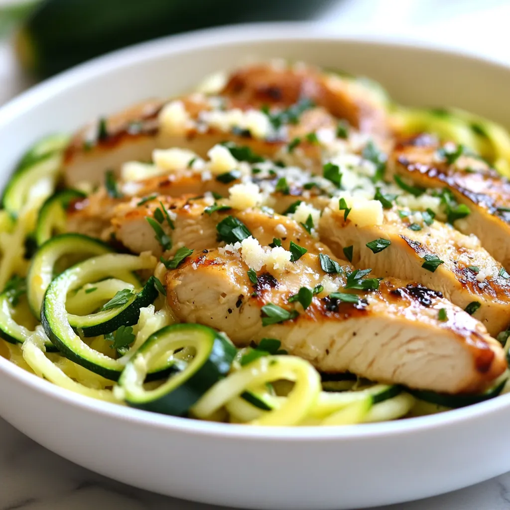 Garlic Chicken Zucchini Noodles Savory One-Pan Meal