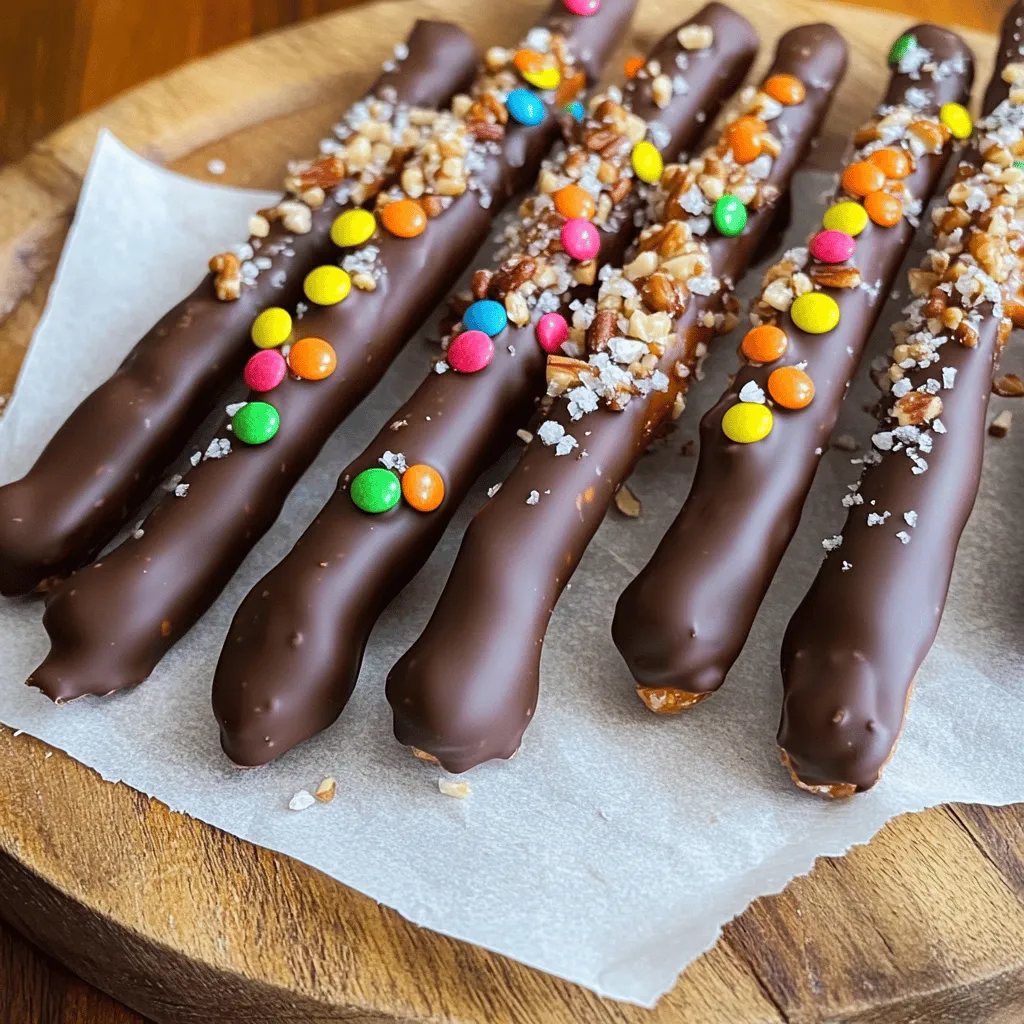 Chocolate Dipped Pretzel Rods Delightful Snack Treat