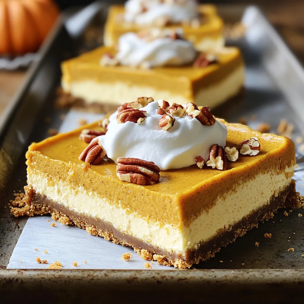 Pumpkin Cheesecake Bars Rich and Creamy Dessert Treat