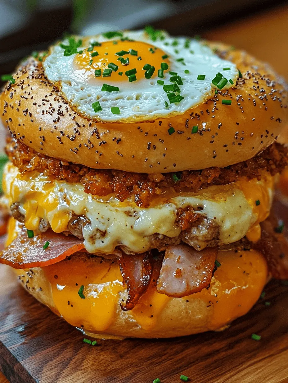 Four Meat, Four Cheese Bagel Breakfast Sandwich Recipe