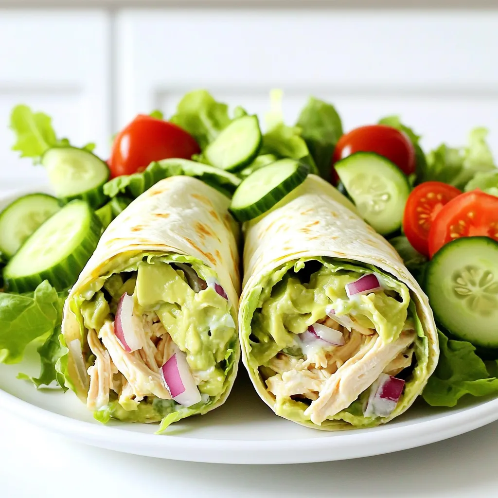 High-Protein Avocado Chicken Salad Wraps Delight