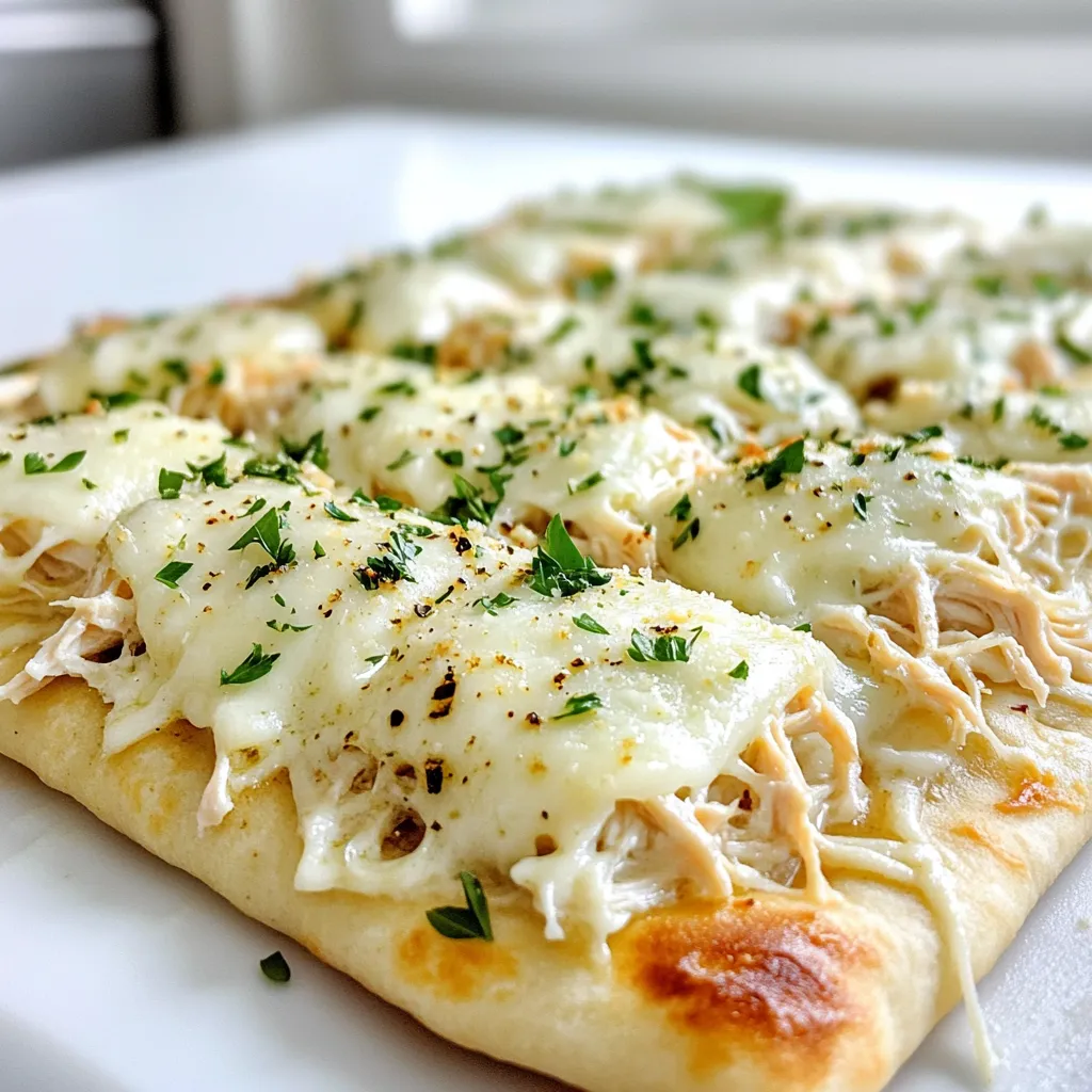 Chicken Alfredo Flatbread Quick and Tasty Recipe