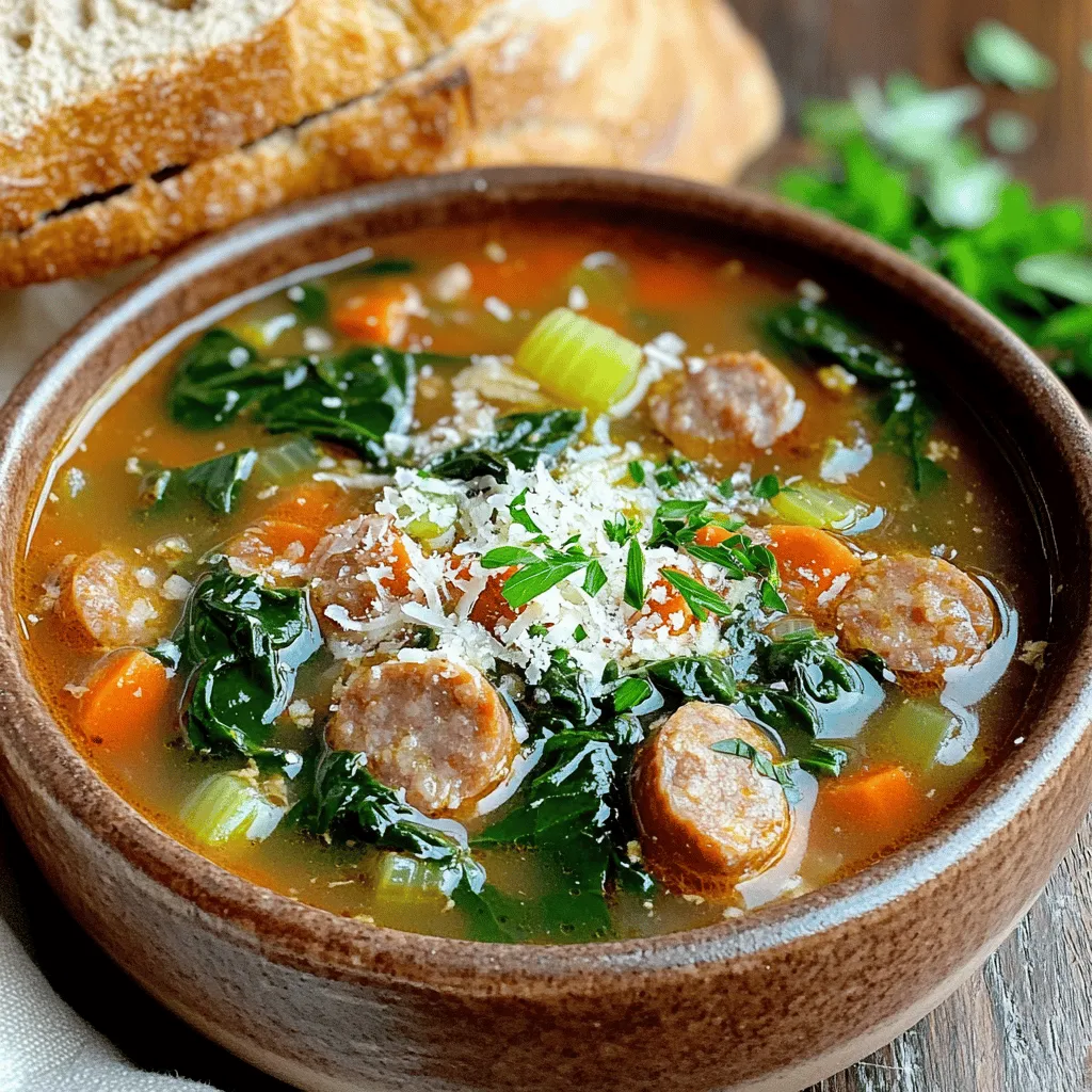 The best sausage soup starts with great ingredients. You want to choose the right sausage for flavor. Italian sausage works well, whether hot or mild. This sausage brings a rich taste that makes the soup shine.
