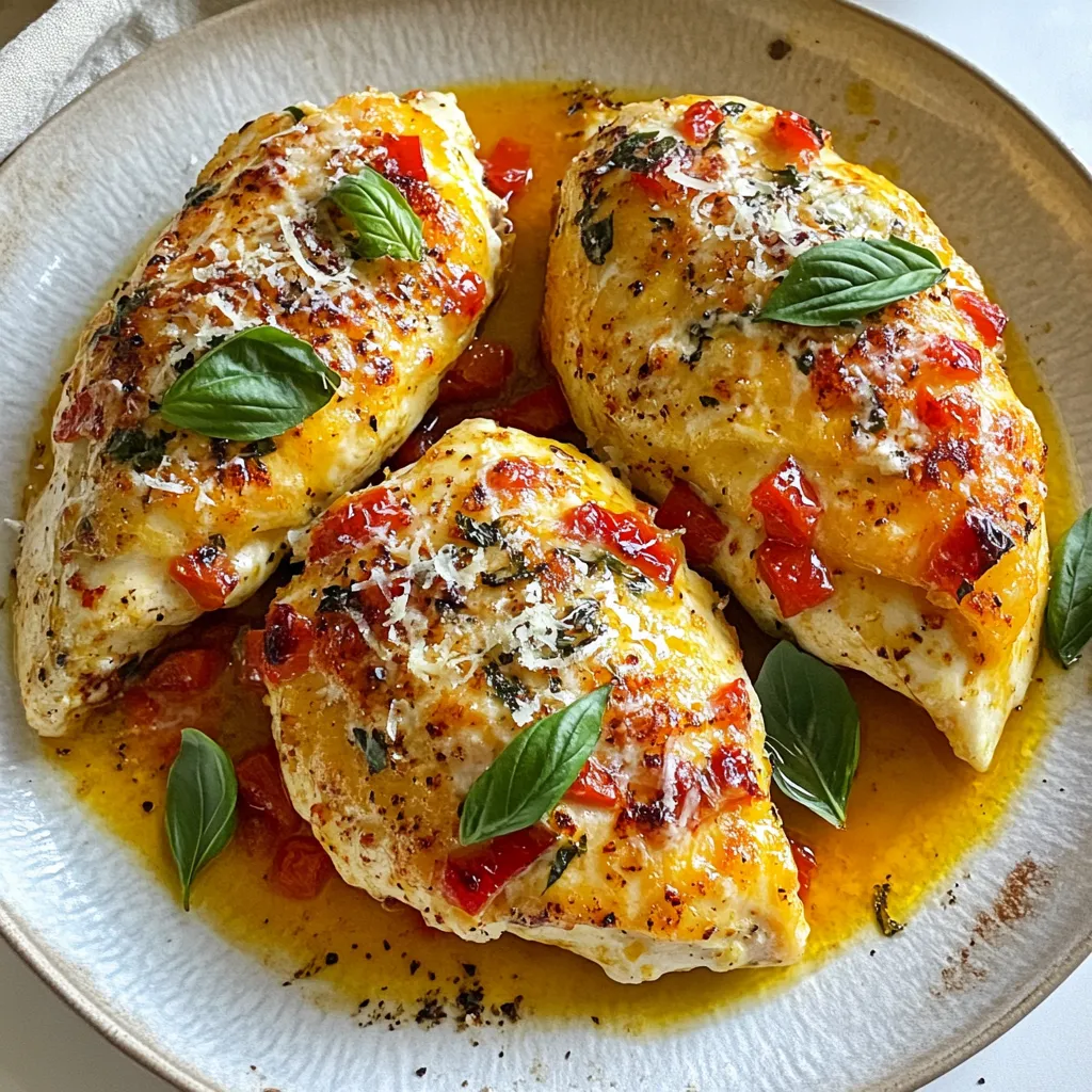 Red Pepper Mozzarella Stuffed Chicken Delightful Meal