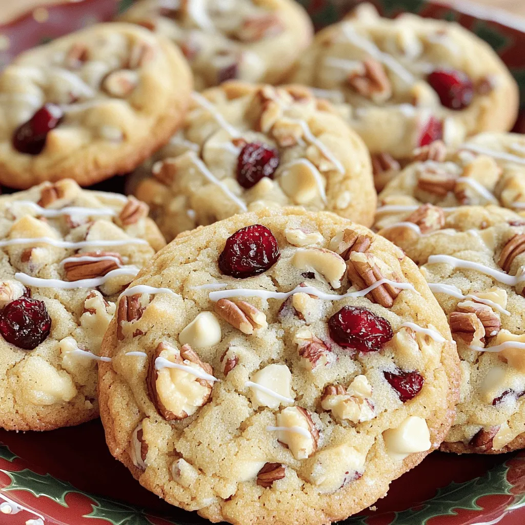 - 1 cup unsalted butter, softened - ¾ cup brown sugar, packed - ¾ cup granulated sugar - 1 large egg - 1 teaspoon vanilla extract - 2 cups all-purpose flour - 1 teaspoon baking soda - ½ teaspoon salt - 1 cup dried cranberries - 1 cup white chocolate chips - ½ cup chopped pecans (optional)