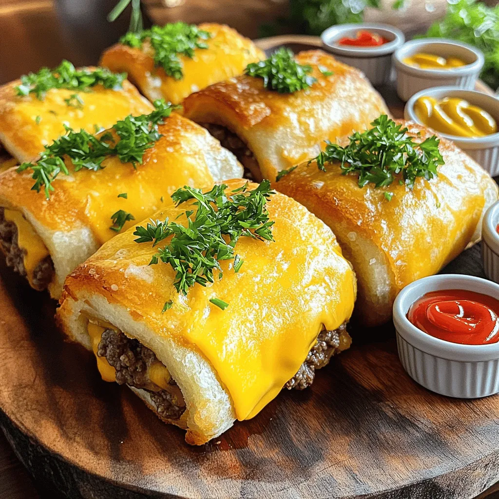 Garlic Butter Beef Cheeseburger Rollups Delightful Meal