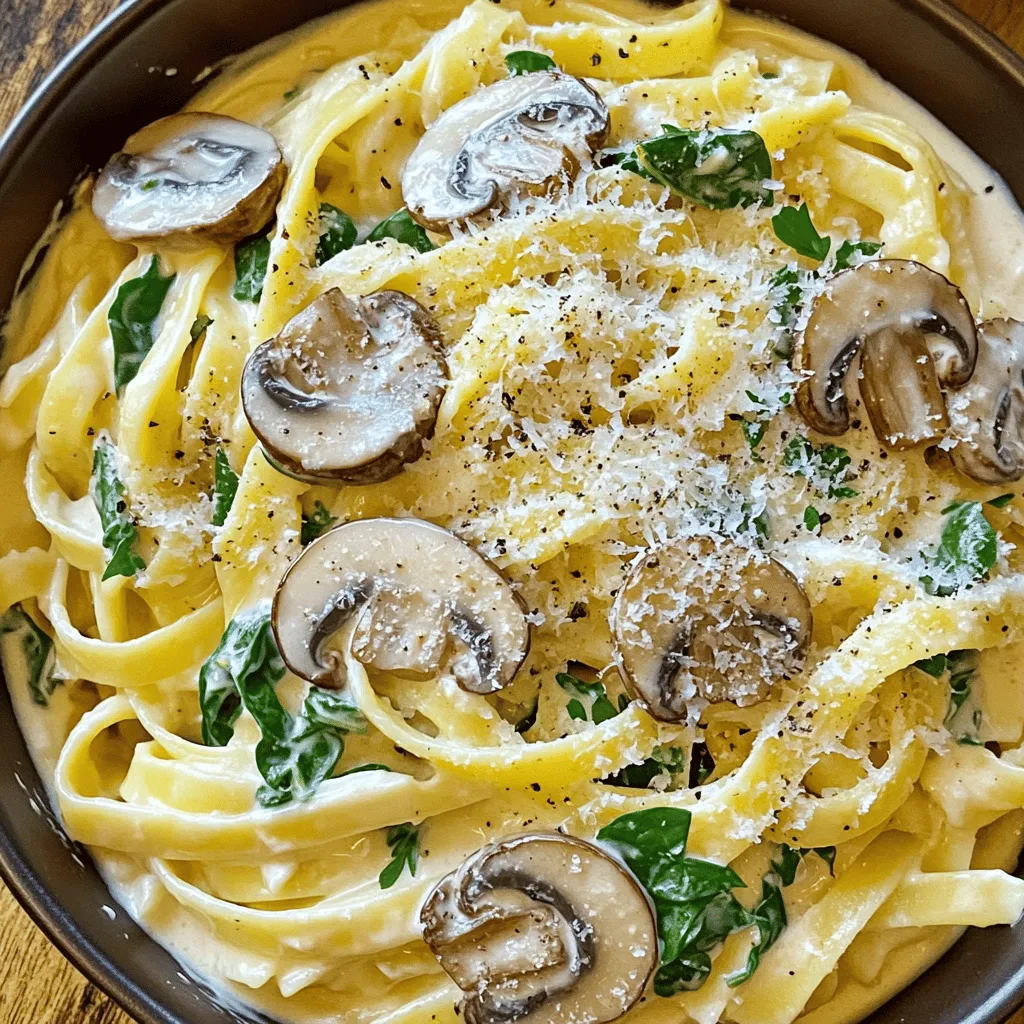 Creamy Mushroom and Spinach Pasta Recipe